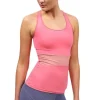 Activewear-Acai Activewear Fitted Tank Top With Built-In Bra Acai Mid Pink