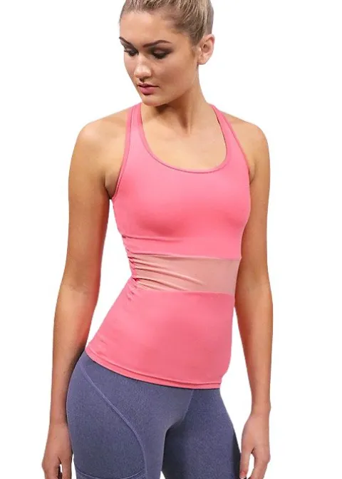 Activewear-Acai Activewear Fitted Tank Top With Built-In Bra Acai Mid Pink