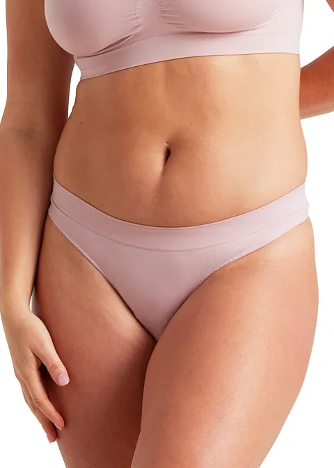 Briefs-Ambra Bare Essentials Soft Tones Recycled Nylon G String Lilac Taupe