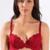 Bras-Aubade A L Amour Plunge Bra Darling Rouge