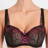 Bras-Aubade Allee Des Plaisirs Comfort Half Cup Bra Black Pink Embroidery