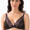 Bras-Aubade Femme Romantique Comfort Plunge Triangle Bra Noir Venus