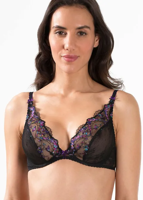 Bras-Aubade Femme Romantique Comfort Plunge Triangle Bra Noir Venus