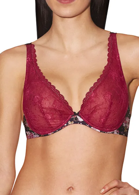 Bras-Aubade Fleurs De Plaisir Triangle Plunge Bra Fleurs Ebene