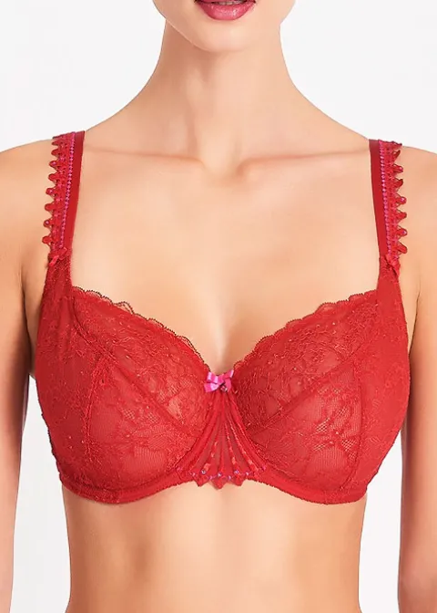 Bras-Aubade Ivresse Byzantin Comfort Full Cup Bra Rouge Lace