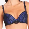 Bras-Aubade Ivresse Byzantin Moulded Push Up Bra Blue Black Lace