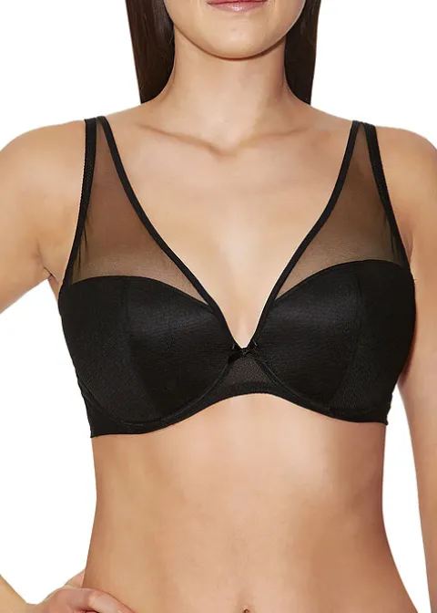 Bras-Aubade Nudessence Comfort Triangle Plunge Bra Black