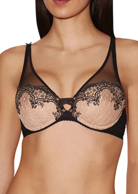 Bras-Aubade Passion Nocturne Triangle Plunge Bra Natural Black