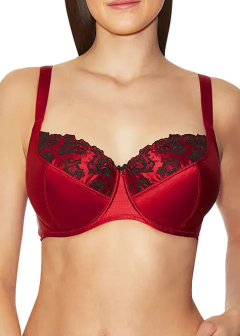 Bras-Aubade Precieux Amour Comfort Full Cup Bra Rouge Black