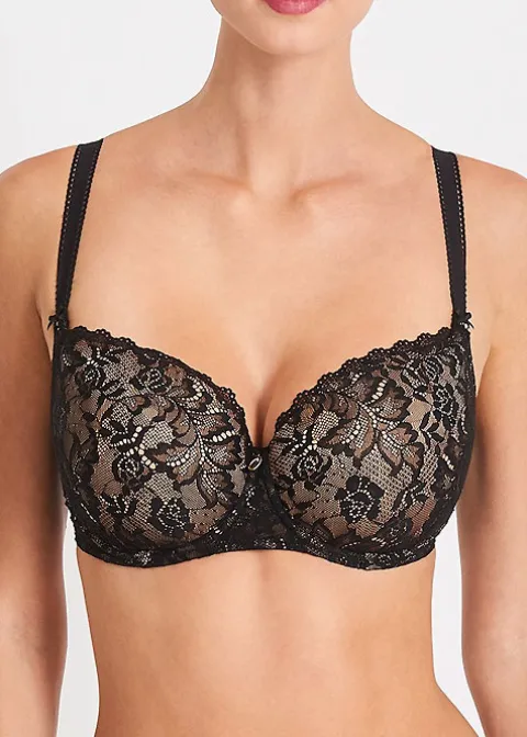 Bras-Aubade Rosessence Moulded Half Cup Bra Black