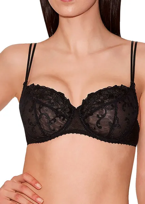 Bras-Aubade Wandering Love Balconette Bra Black