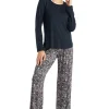 Pyjamas-Blackspade Black Leopard Long Pyjama Set Black Leopard Print