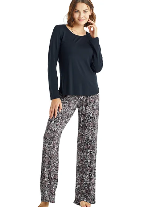 Pyjamas-Blackspade Black Leopard Long Pyjama Set Black Leopard Print