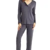 Pyjamas-Blackspade Charcoal Powder V Neck Pyjama Set Anthracite