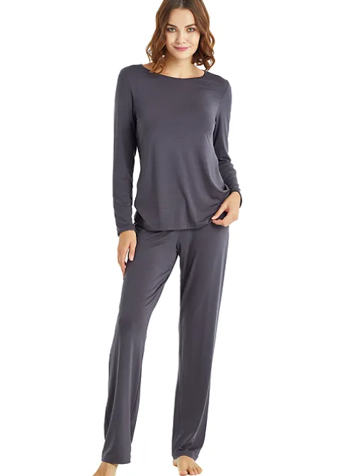 Pyjamas-Blackspade Charcoal Powder Classic Long Pyjama Set Anthracite