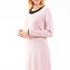 Nightwear-Blackspade Dots Nightdress Pink Black Dot