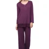 Pyjamas-Blackspade Noir Ava Long Sleeve Pyjama Set Plum