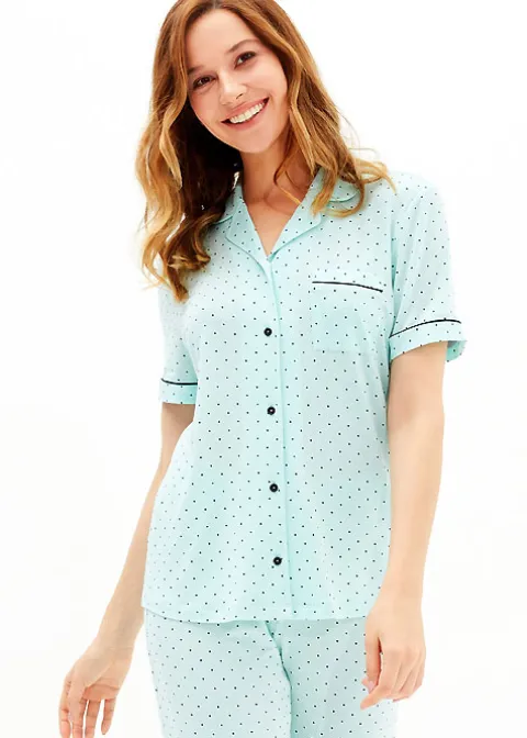 Pyjamas-Blackspade Point Dot Long Pyjama Set Mint Point