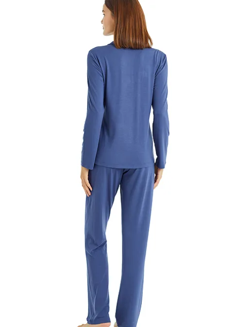 Pyjamas-Blackspade Sapphire Magic Button Long Pj Set Indigo