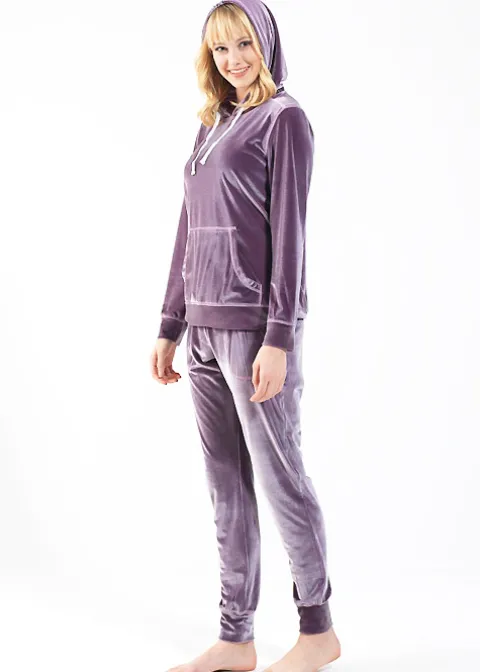 Pyjamas-Blackspade Velvet Long Pyjama Set