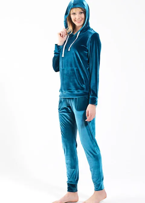 Pyjamas-Blackspade Velvet Long Pyjama Set