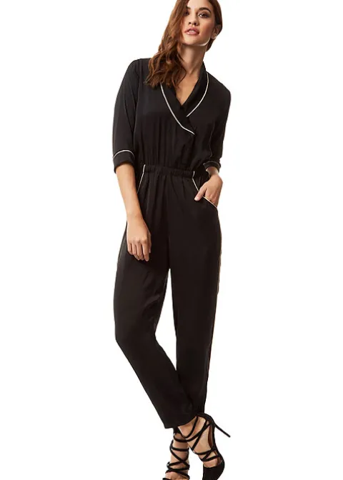 Pyjamas-Bluebella Kara Playsuit Black