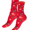 Socks-Charnos All Over Reindeer Socks Red Mix