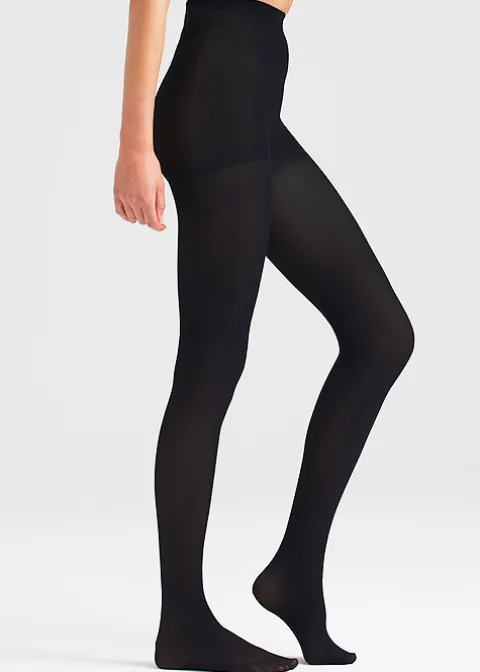 Tights-Charnos Biodegradable 80 Denier Shaping Opaque Tights Black