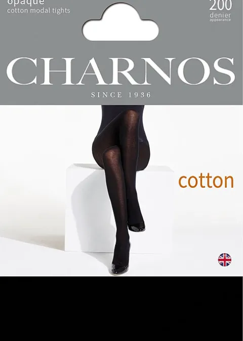 Tights-Charnos Cotton Modal Tights Black