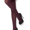 Tights-Charnos Fine Rib Tights Bordeaux