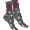 Socks-Charnos Let It Snow Socks Grey Red Mix