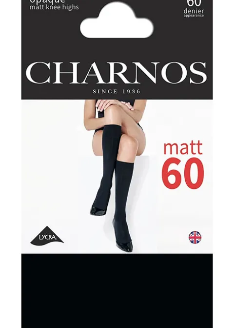 Knee Highs-Charnos Opaque 60 Denier Matt Knee Highs Black