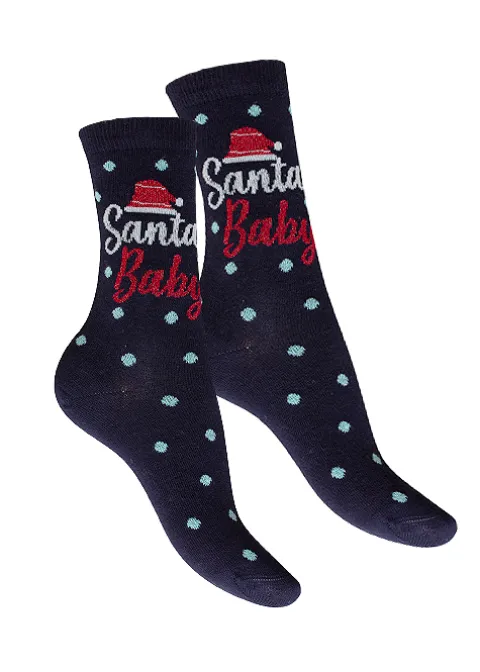 Socks-Charnos Santa Baby Socks Navy Mix Socks