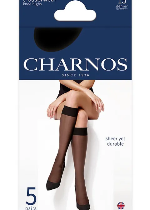 Knee Highs-Charnos Sheer Knee Highs 5 Pair Pack