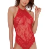 Bodies-Dreamgirl Eyelash Lace Halter Teddy