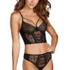 Briefs-Dreamgirl Galloon Lace Underwired Bustier And Panty Black