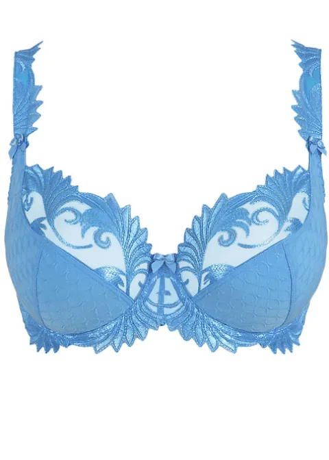 Bras-Empreinte Thalia Underwired Microfibre Low Necked Bra Bleuet