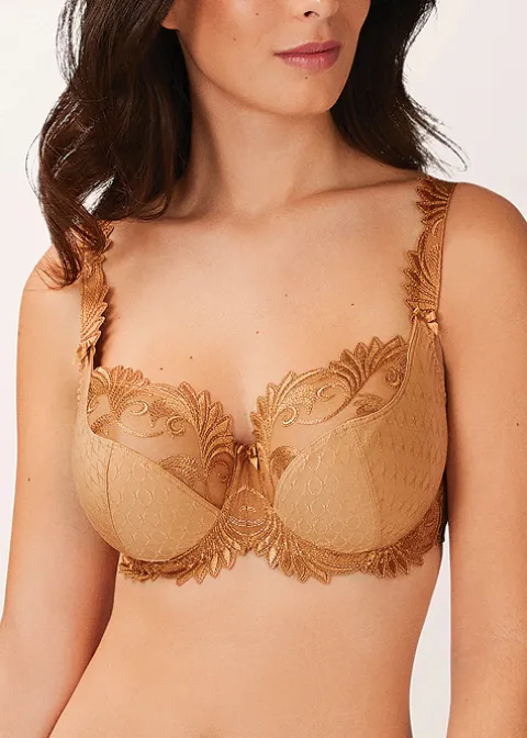 Bras-Empreinte Thalia Underwired Microfibre Low Necked Bra Ambre