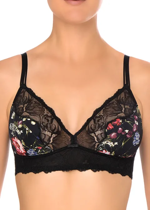 Bras-Felina Conturelle Midnight Flowers Bralette Black