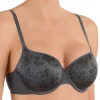 Bras-Felina Conturelle Solid Flower Memory Soft Bra Carbon Black