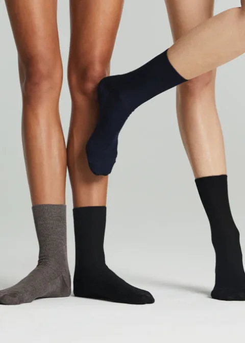 Socks-Fogal Nepal Wool Silk And Cashmere Socks Gris-Mele