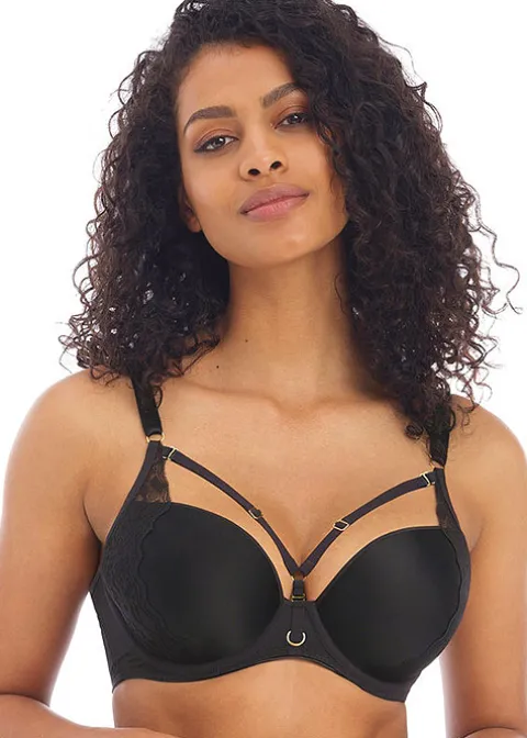 Bras-Freya Temptress Underwired Moulded T-Shirt Bra Black