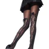 Tights-Girardi Arabesque Lace Band Tights Nero