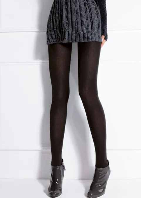 Tights-Golden Lady Warm Cotton Tights Black