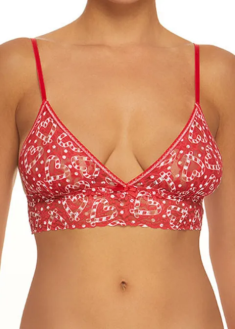 Bras-Hanky Panky I Heart Peppermint Triangle Bralette Red