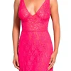 Chemises-Hanky Panky Retro Lace Plunge Chemise Bright Rose