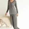 Pyjamas-Janira Lace Urban Pyjama Set Dark Grey