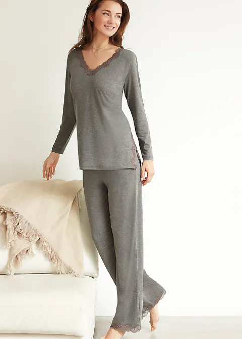 Pyjamas-Janira Lace Urban Pyjama Set Dark Grey