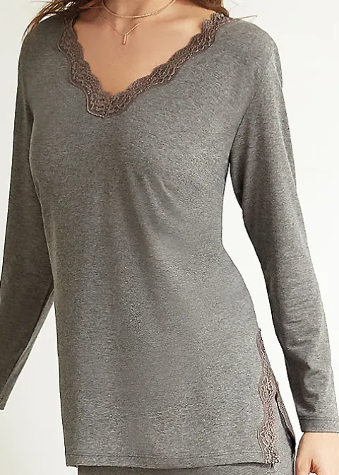 Pyjamas-Janira Lace Urban Pyjama Set Dark Grey