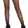 Tights-Leg Avenue Bat Wing Sheer Tights Black